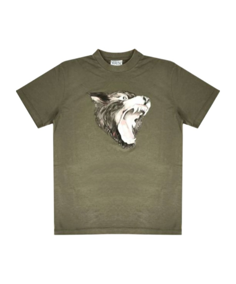 Marcelo Burlon County Of Milan Open-necked Black Shirt In Green