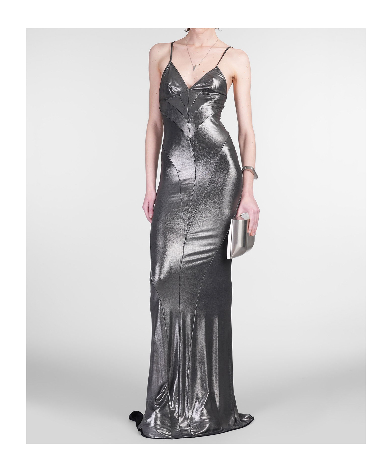 Rick Owens Lamé-effect Maxi Dress