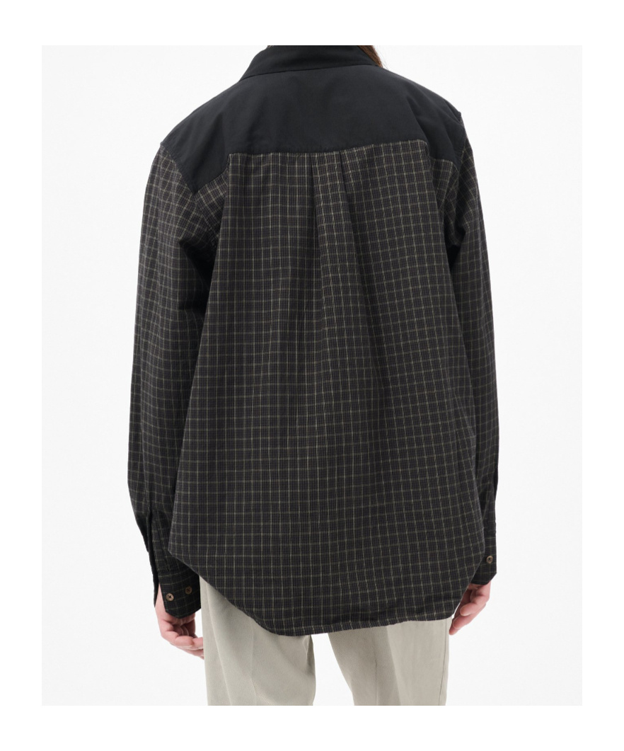 Our Legacy Check Pattern Collared Long Sleeve Shirt In Black