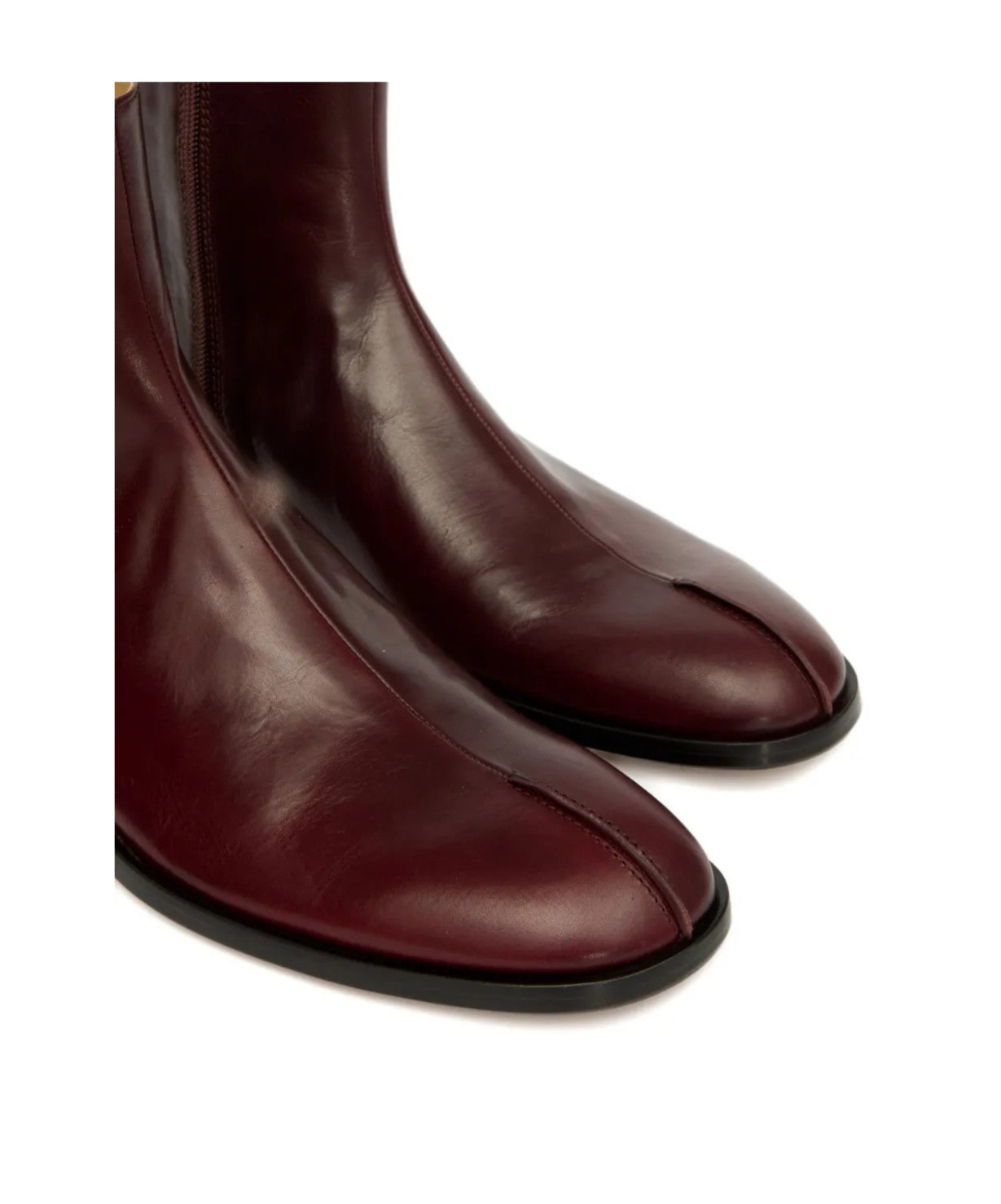 Mm6 Maison Margiela Ankle Boot With Polished Leather Upper In Brown