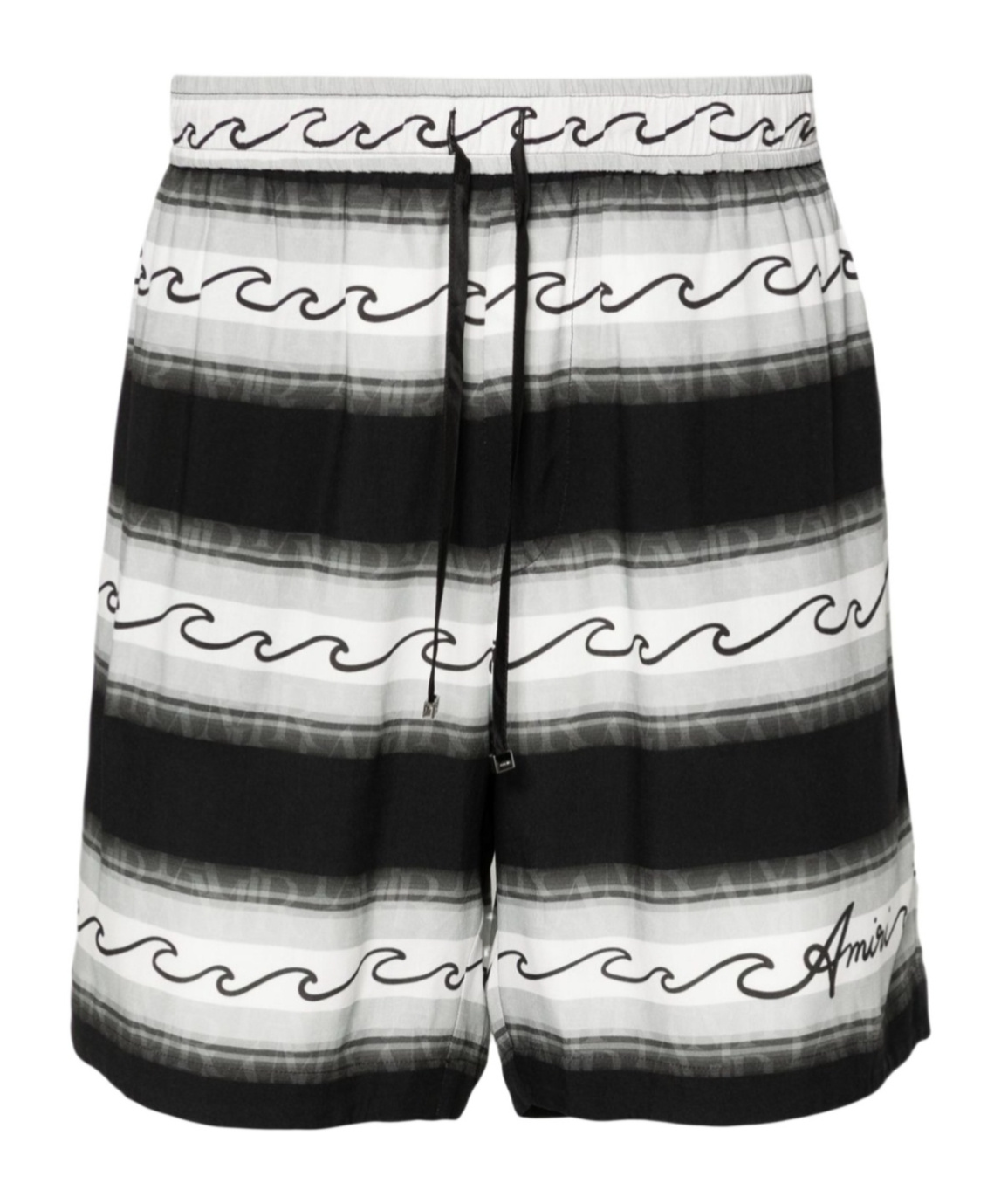 Amiri Wave Baja Striped Shorts In Black