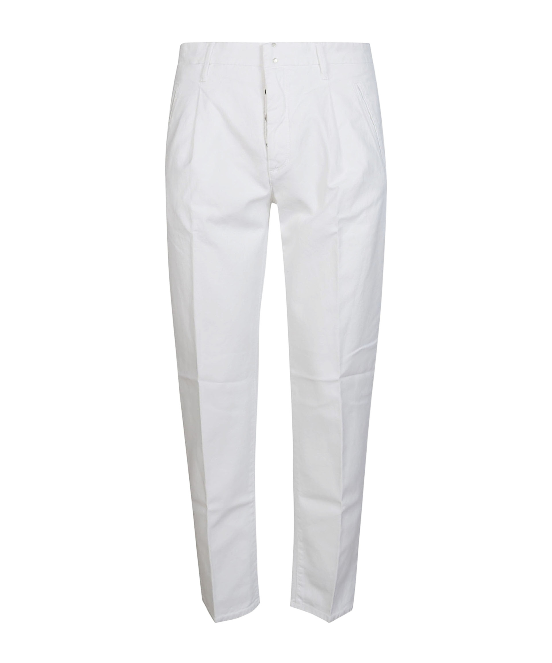 Incotex Belt Ring Casual Pants In White