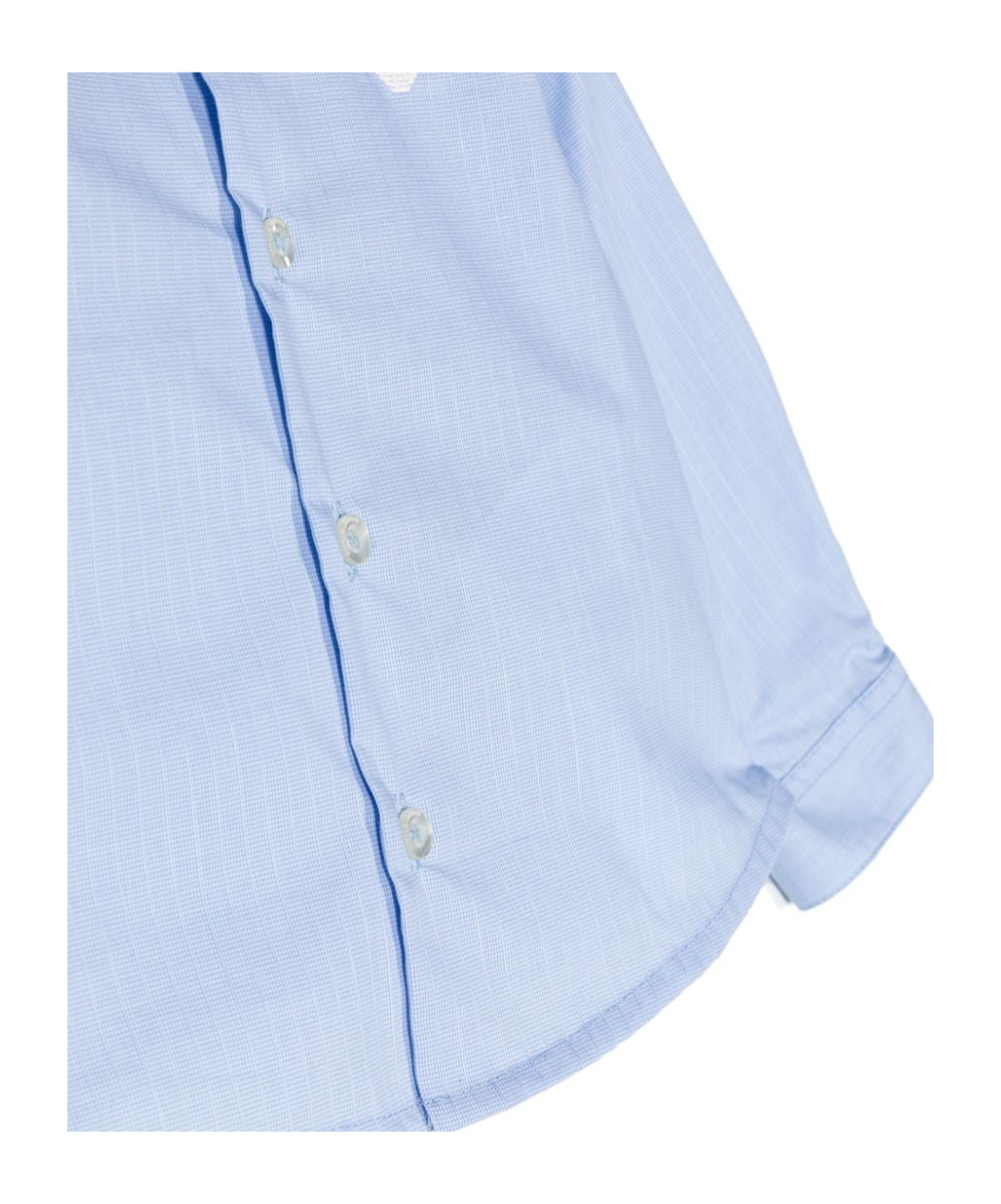 Emporio Armani Stripe-embroidered Cotton Shirt In Blue