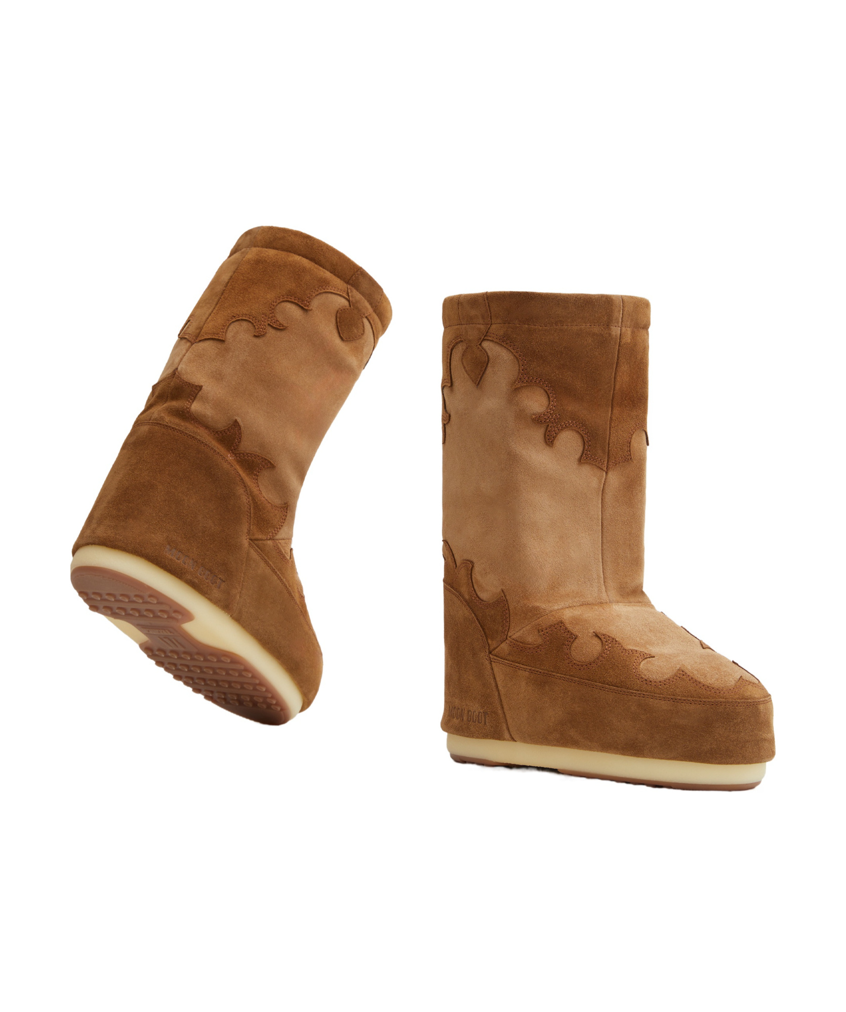 Moon Boot Mb Icon Suede Embroidery Boots In Brown