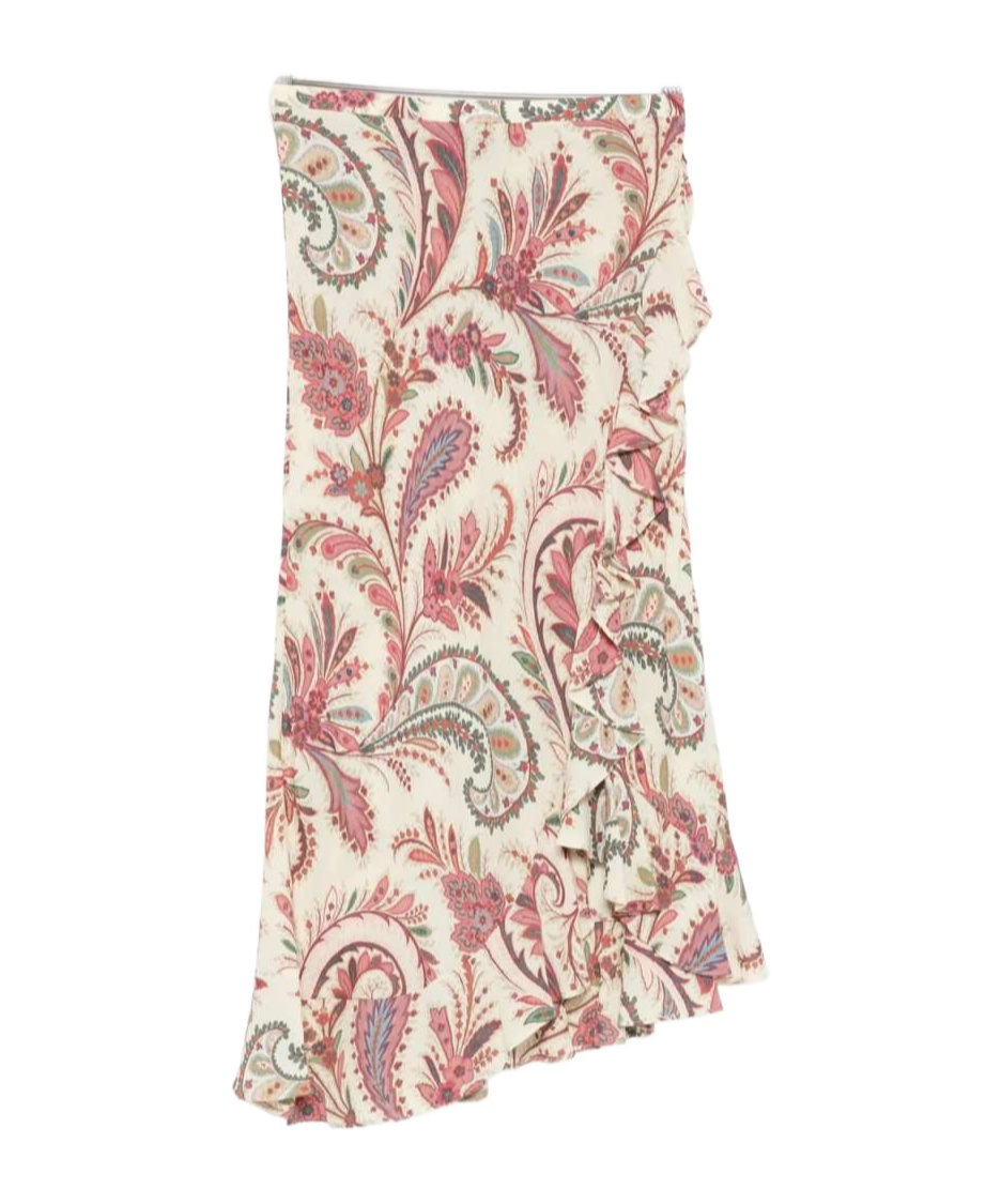 Etro Printed Midi Skirt In Brown