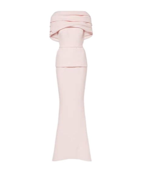 Safiyaa London Loura Draped Ruffled Crepe Dress In Pink