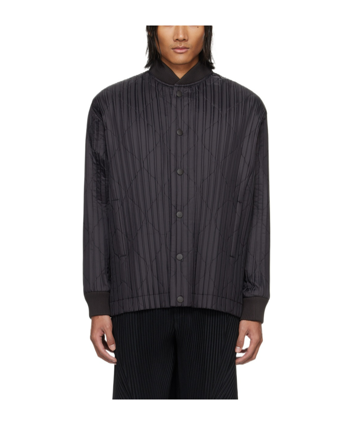 ISSEY MIYAKE PADDED PLEATS BOMBER JACKET