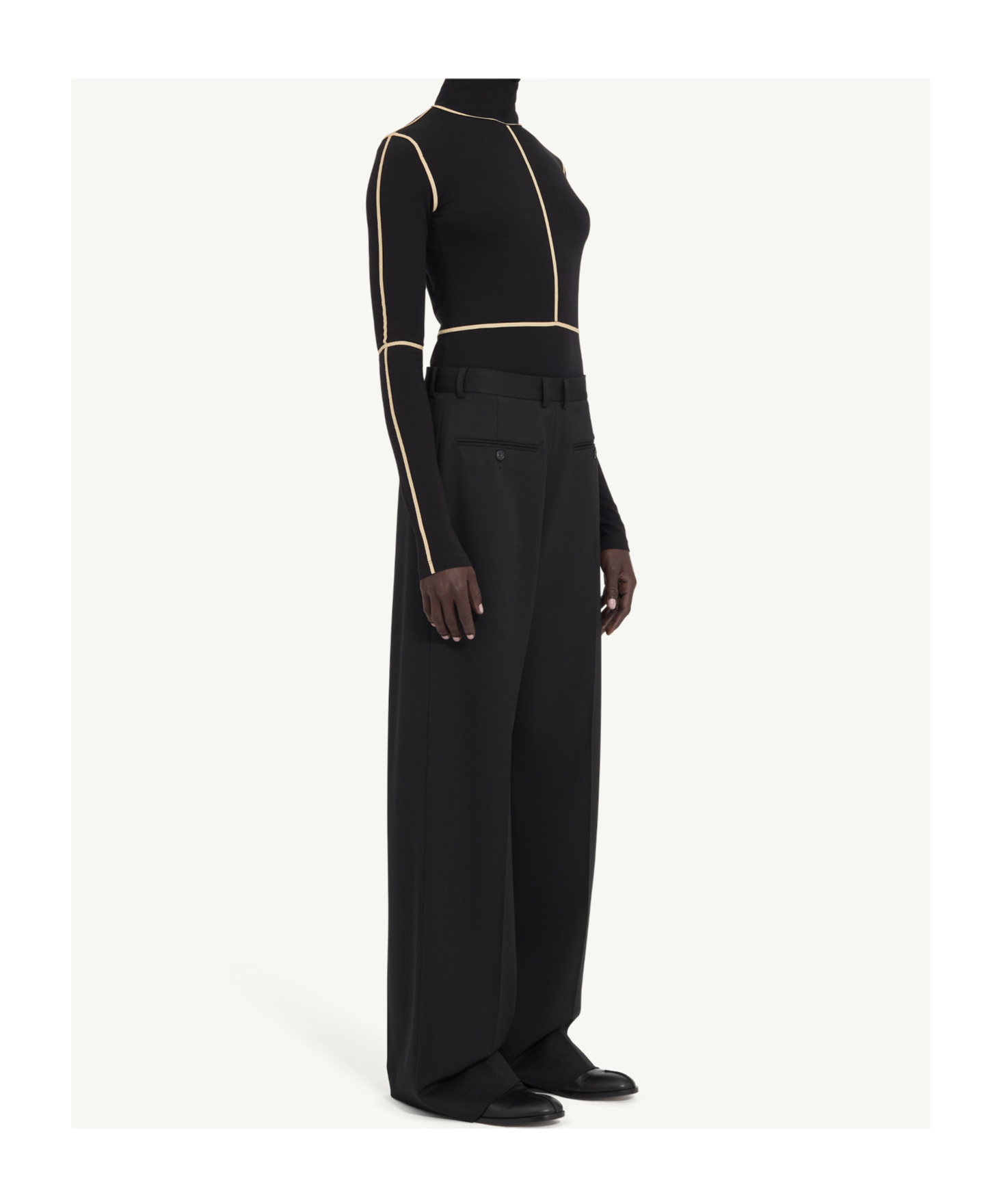 Mm6 Maison Margiela High-neck Panelled Bodysuit In Black