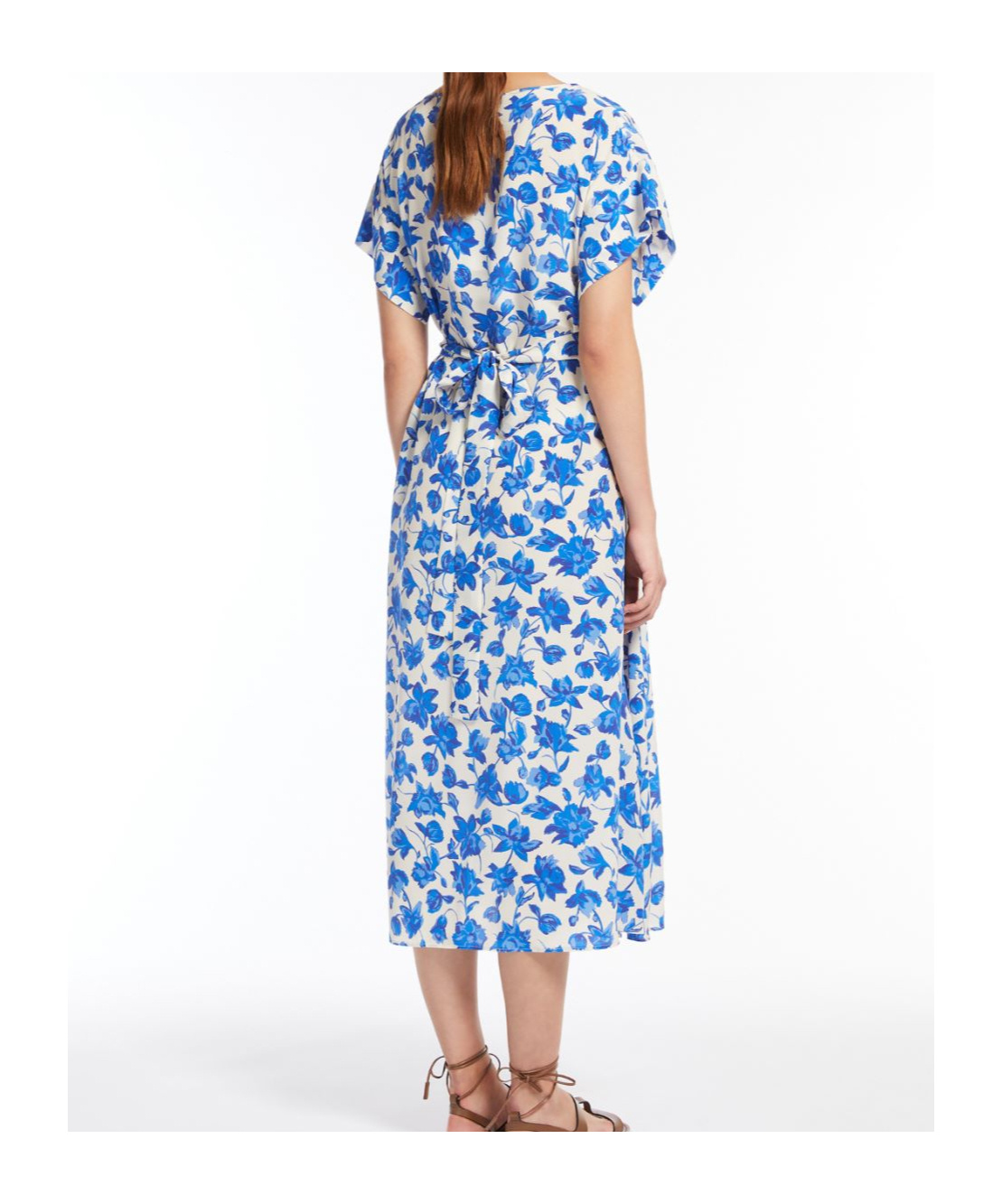Weekend Max Mara Round-collar Short-sleeve Dress In Blue
