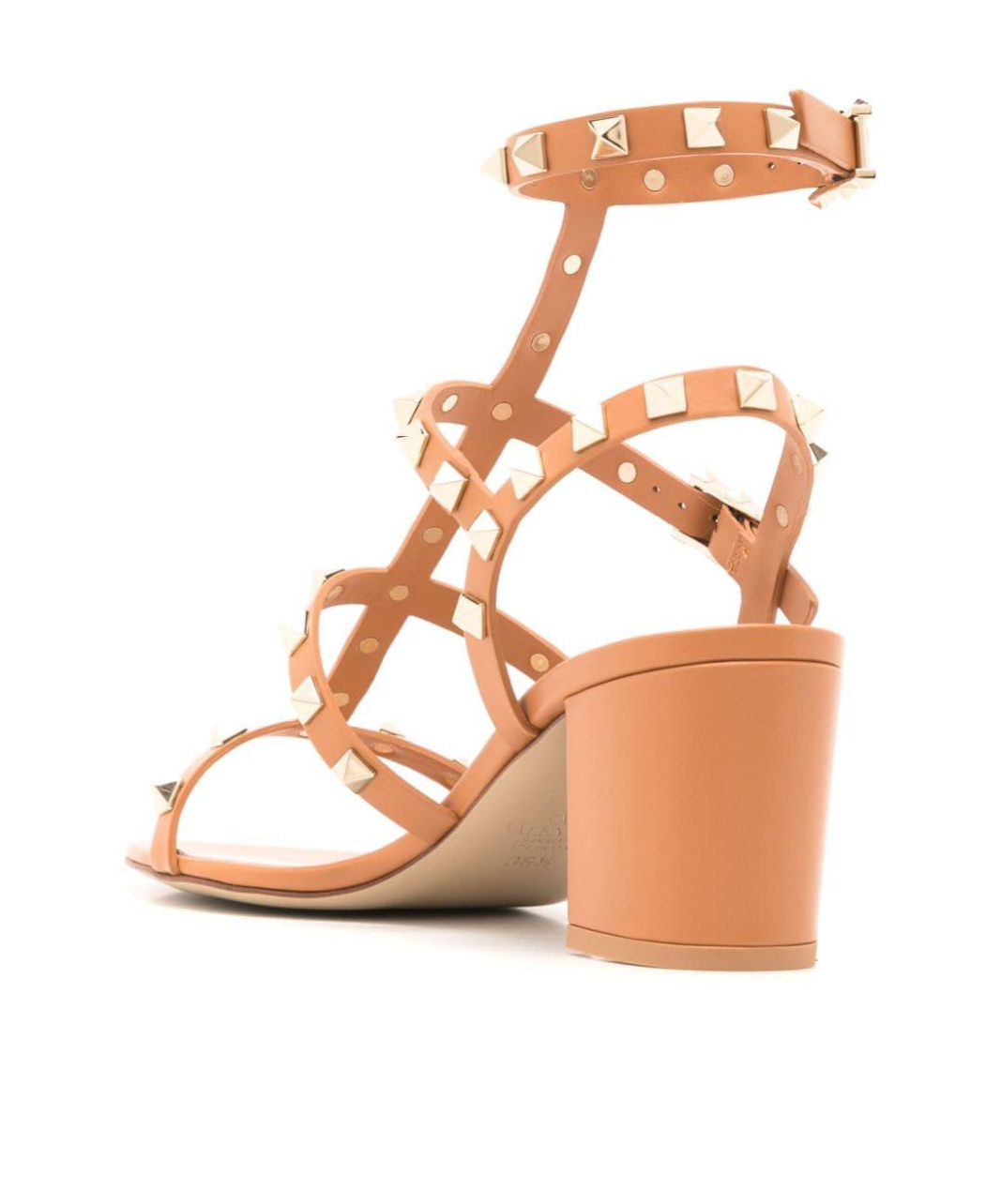Valentino Garavani Rockstud Open Toe Sandals In Brown