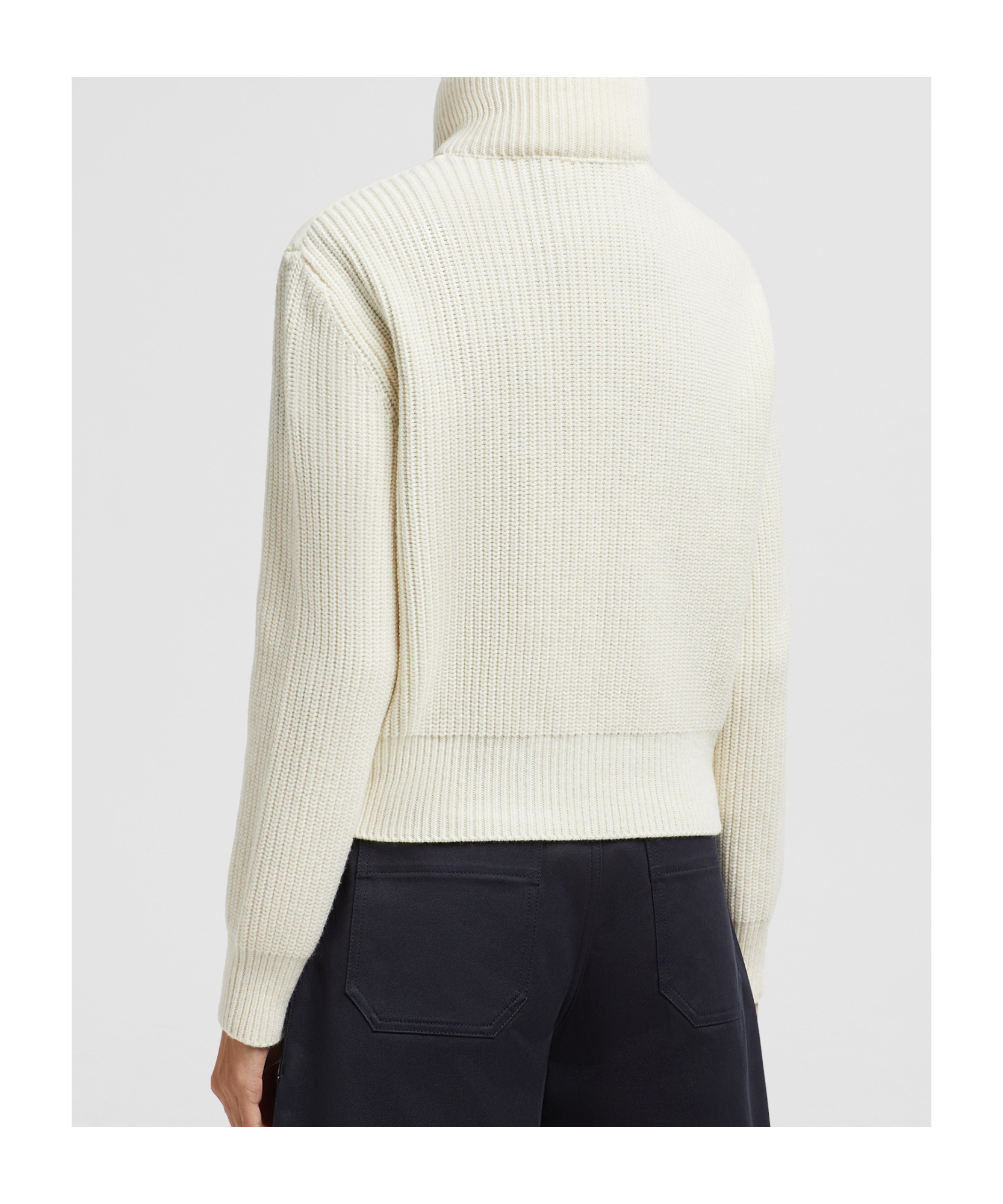 Moncler Long-sleeved Wool Cardigan In White