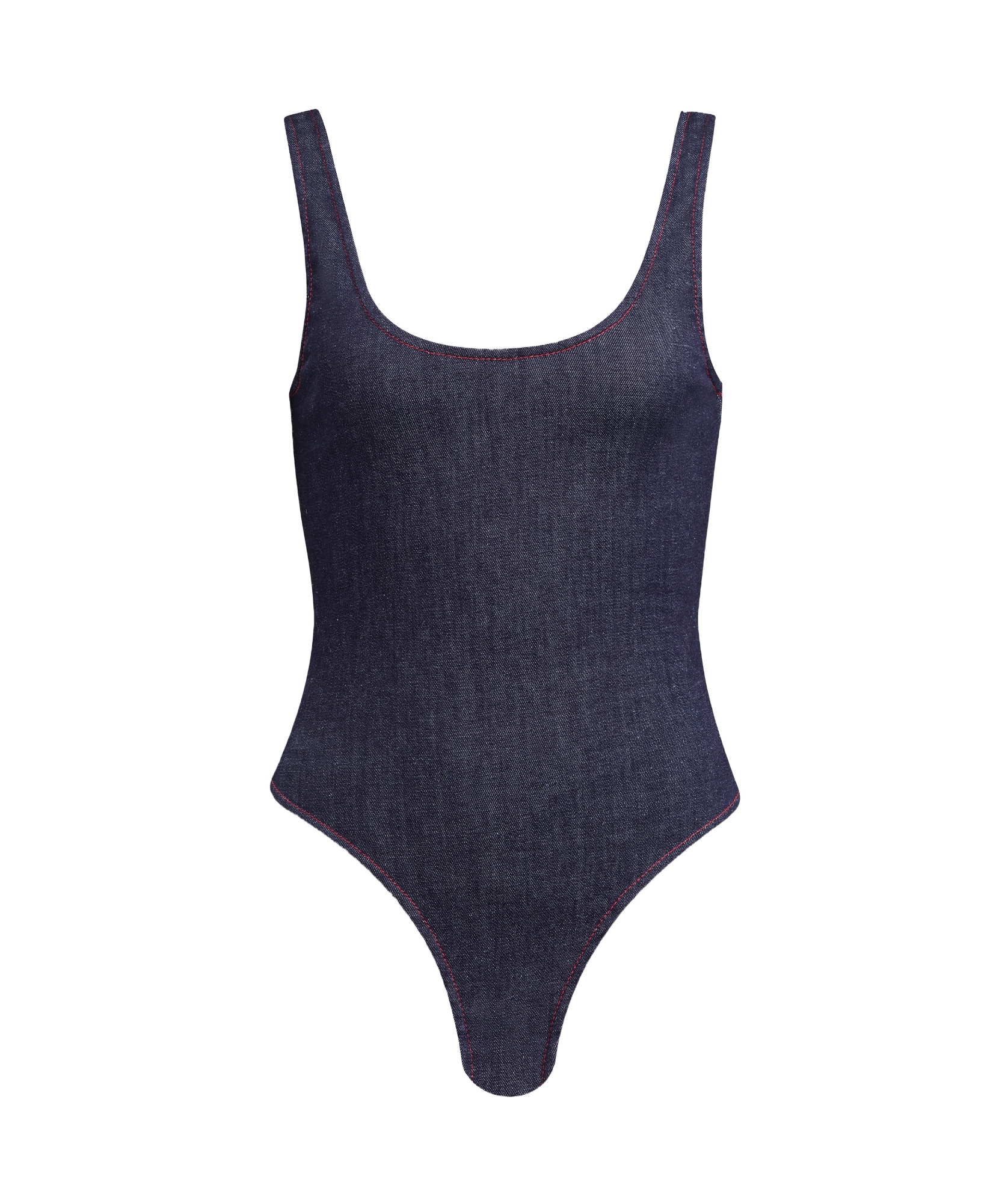 Alaïa Denim Bodysuit In Black