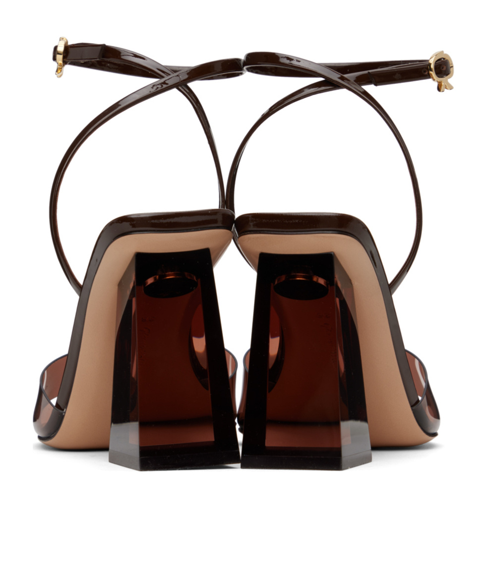 Gianvito Rossi Cosmic Leather-trimmed Tpu Sandals In Brown