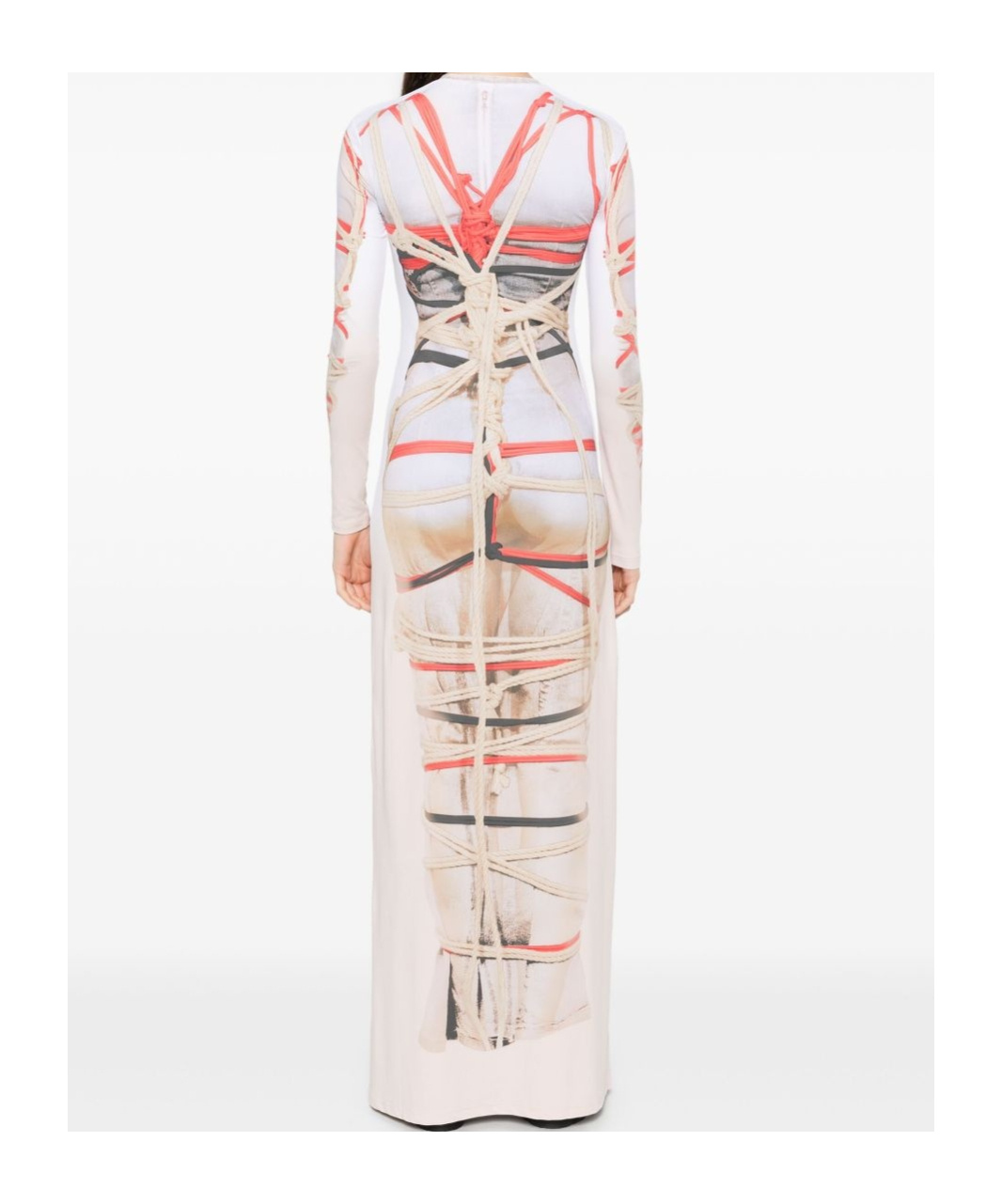 Y/project Print Maxi Dress In White