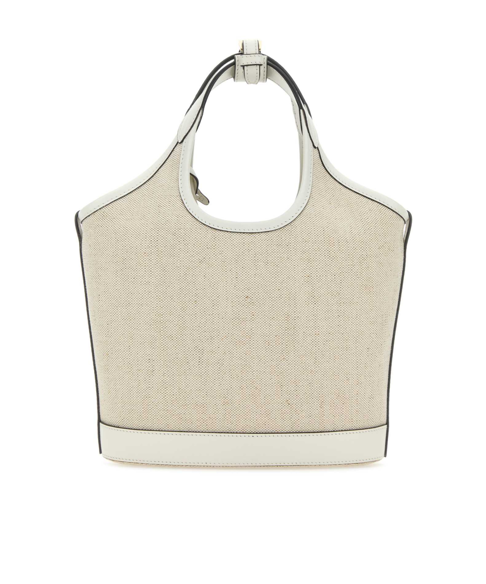 Prada Textured Fabric Shoulder Bag With Top Handle In Tan / White
