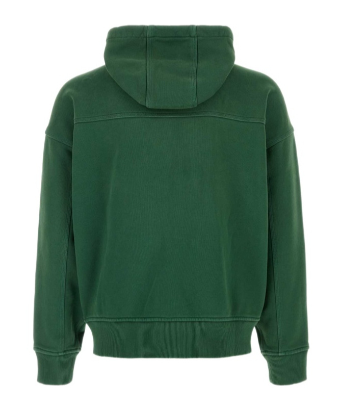 Polo Ralph Lauren Cotton Hoodie With Front Pockets And Ribbed Cuffs In Green