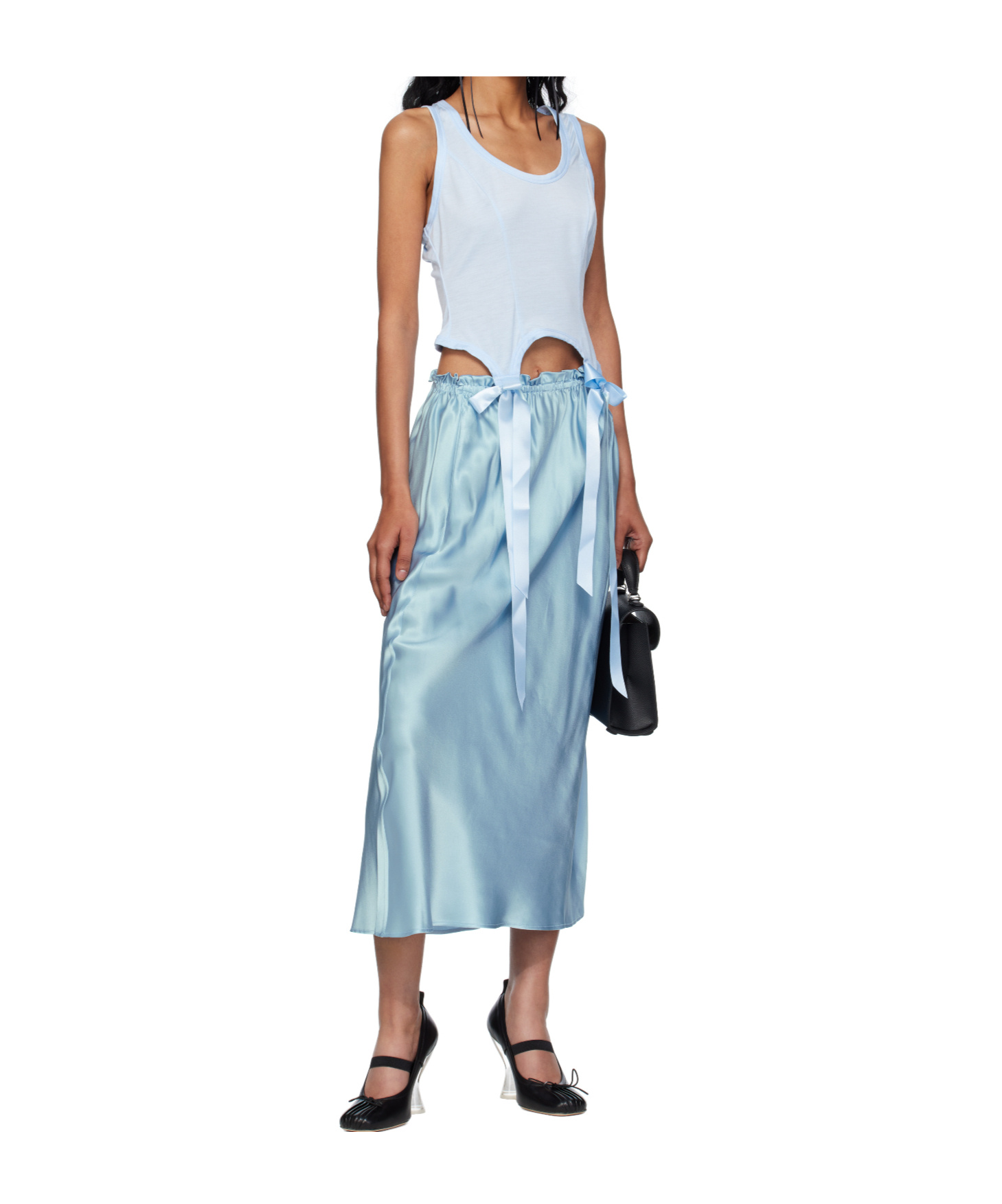 Simone Rocha Single Hip Detail Easy Skirt In Blue