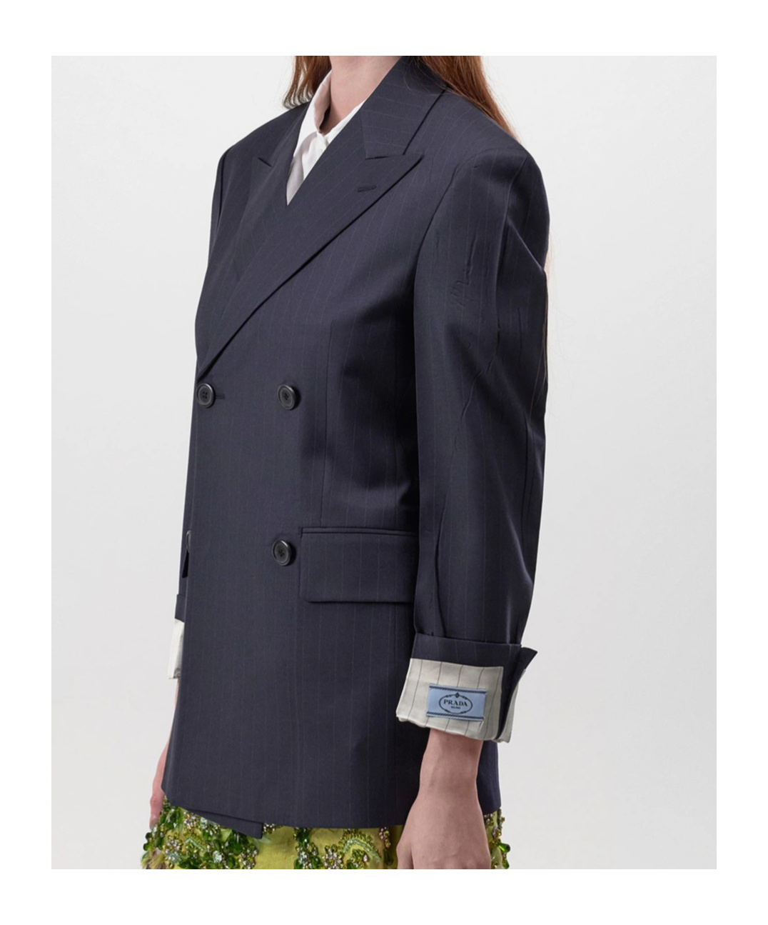 Prada Double Breasted Blazer In Black