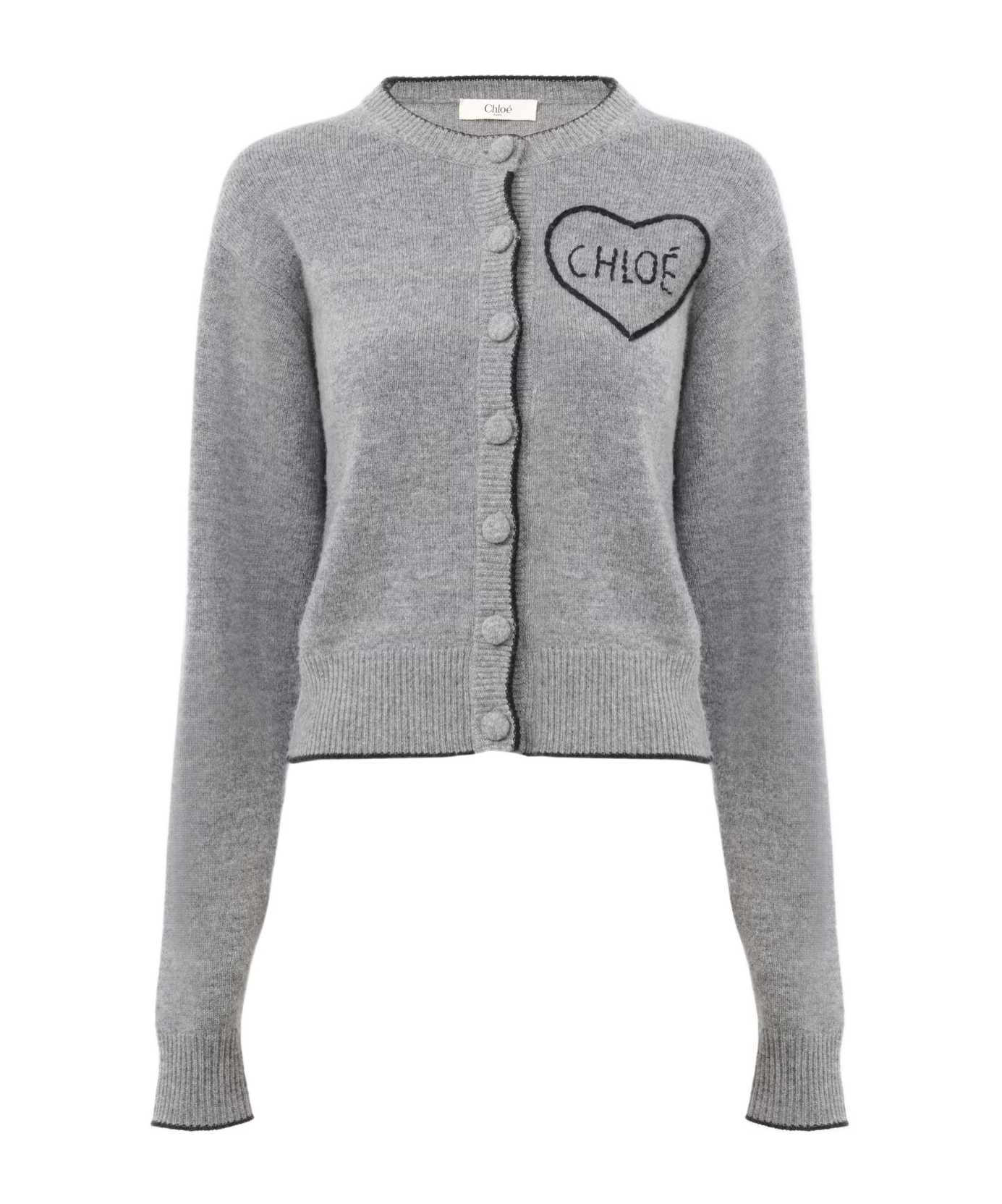 Chloé Fitted Crewneck Knitted Cardigan
