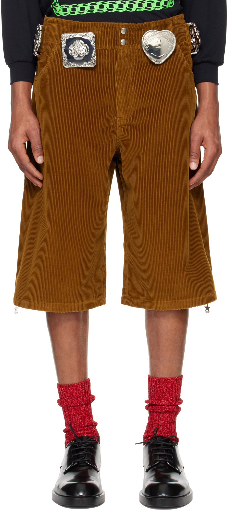 Chopova Lowena Tan Biggity Shorts In Brown