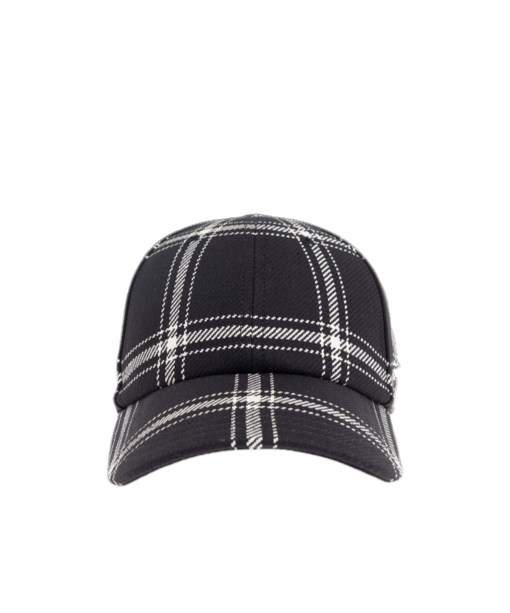 Alexander Mcqueen Checked Baseball Cap In Black