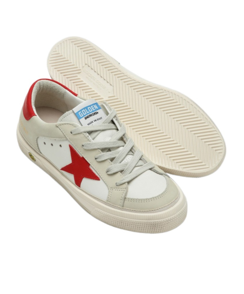 Golden Goose May Leather And Nabuk Upper Leather Star And Heel In Nude