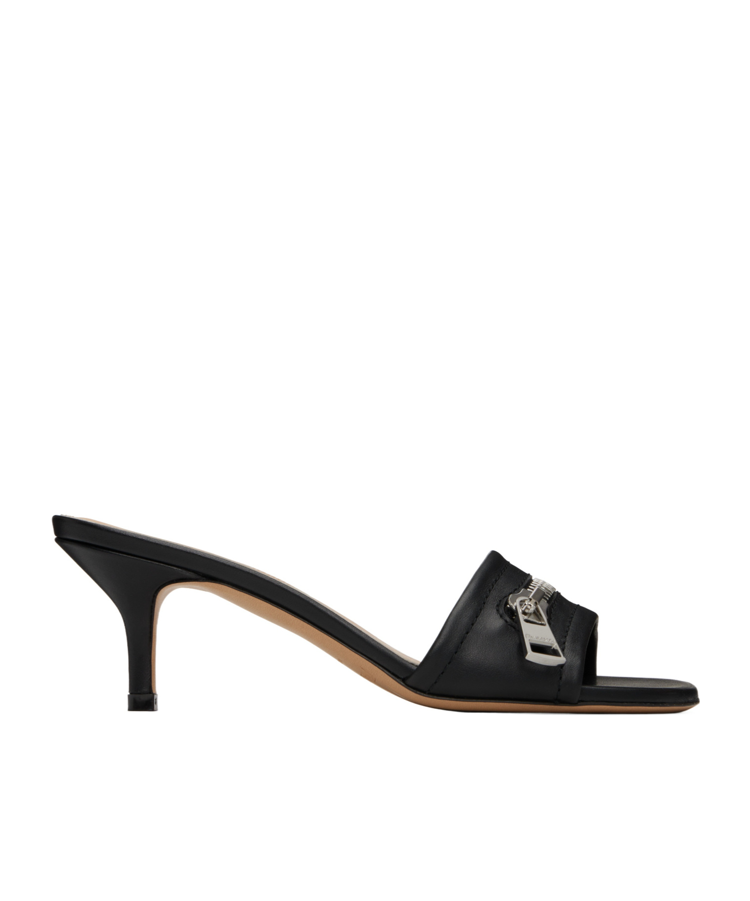 Jw Anderson Black Leather Biker Heeled Sandals In Black