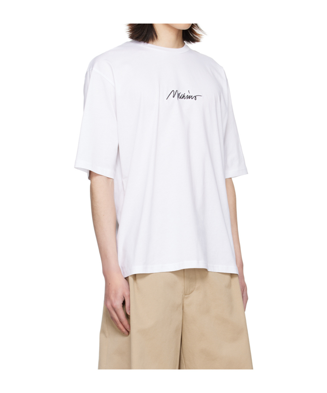 Moschino Short Sleeve Logo T Shirt White In White