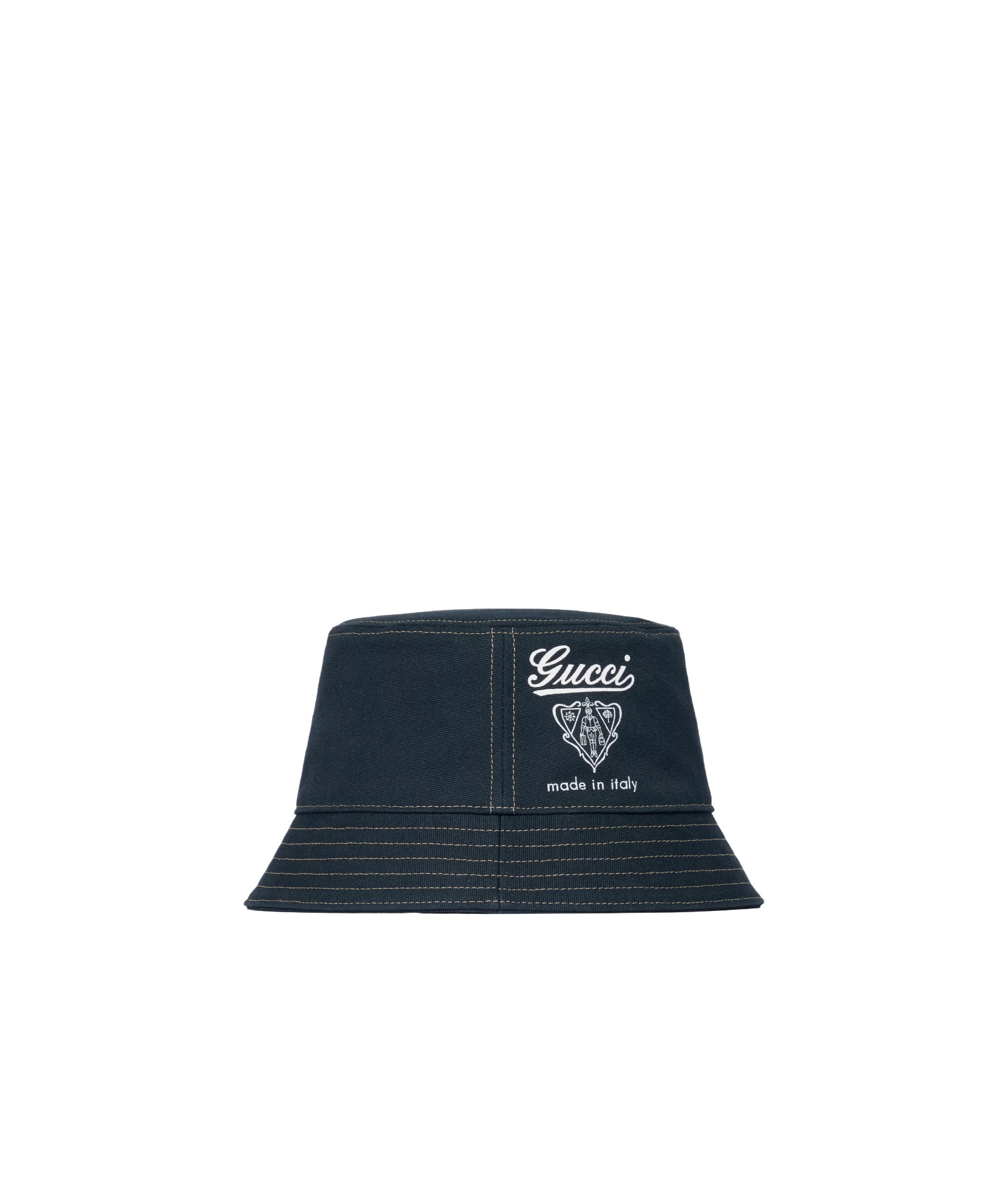 Gucci Printed Cotton Canvas Bucket Hat In Dark Blue