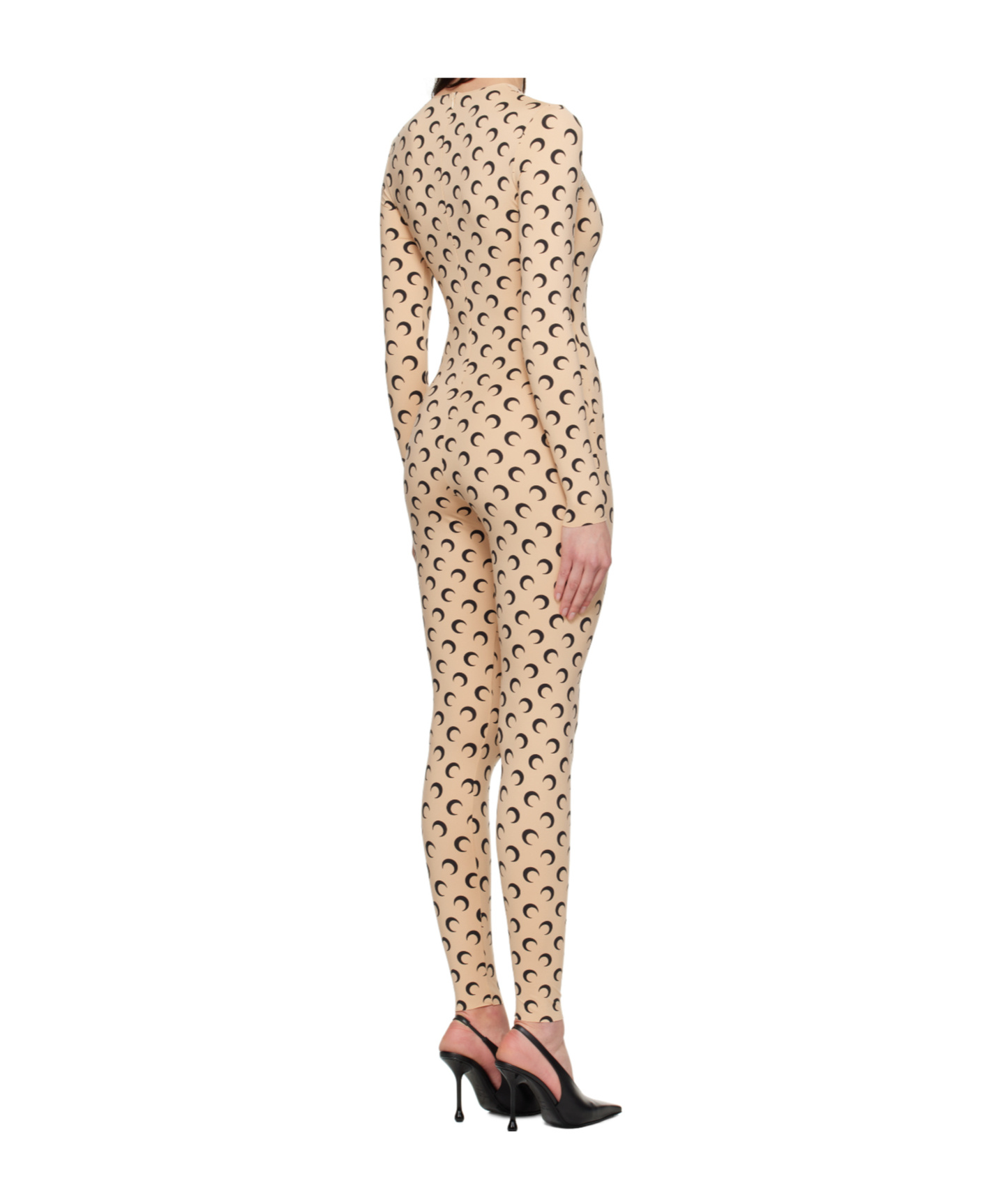 Marine Serre Combinaison Longue Jersey Moon Beige In Brown