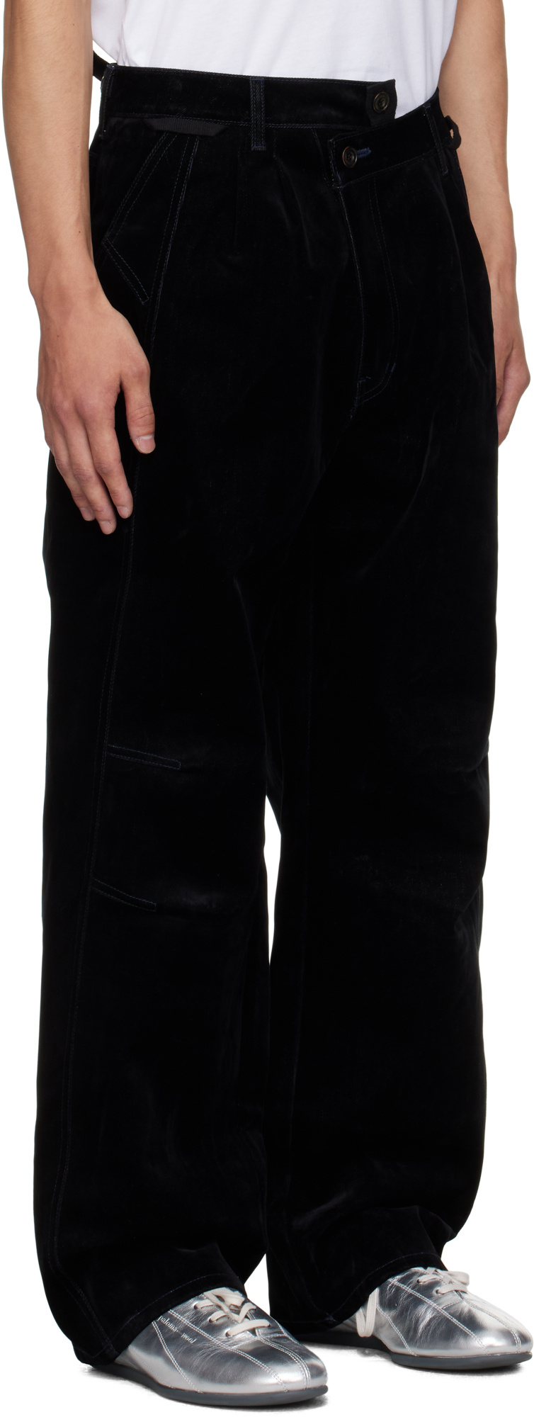 Andersson Bell Crossover Carpenter Wide-leg Track Pants In Black