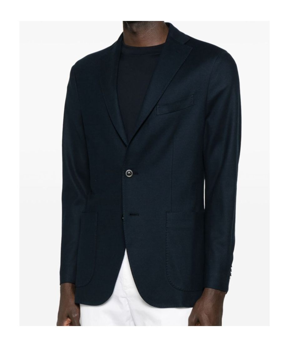 Boglioli Piqué-weave Blazer In Black