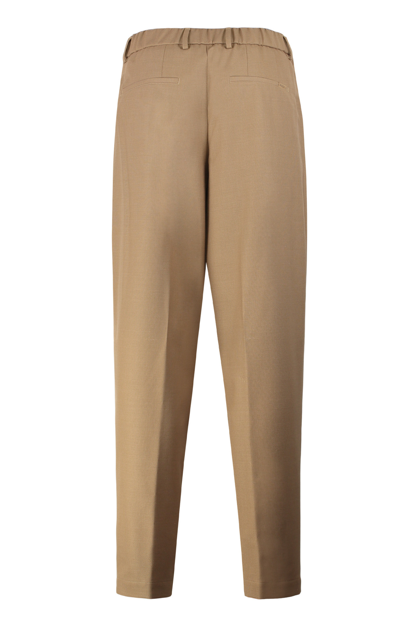 Hugo Boss Boss Wool Blend Trousers In Brown