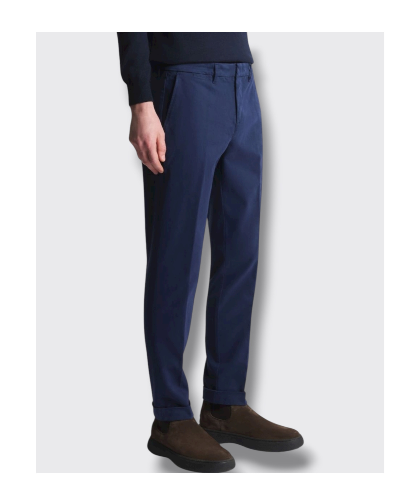 Fay Slim Pants In Gabardine In Blue