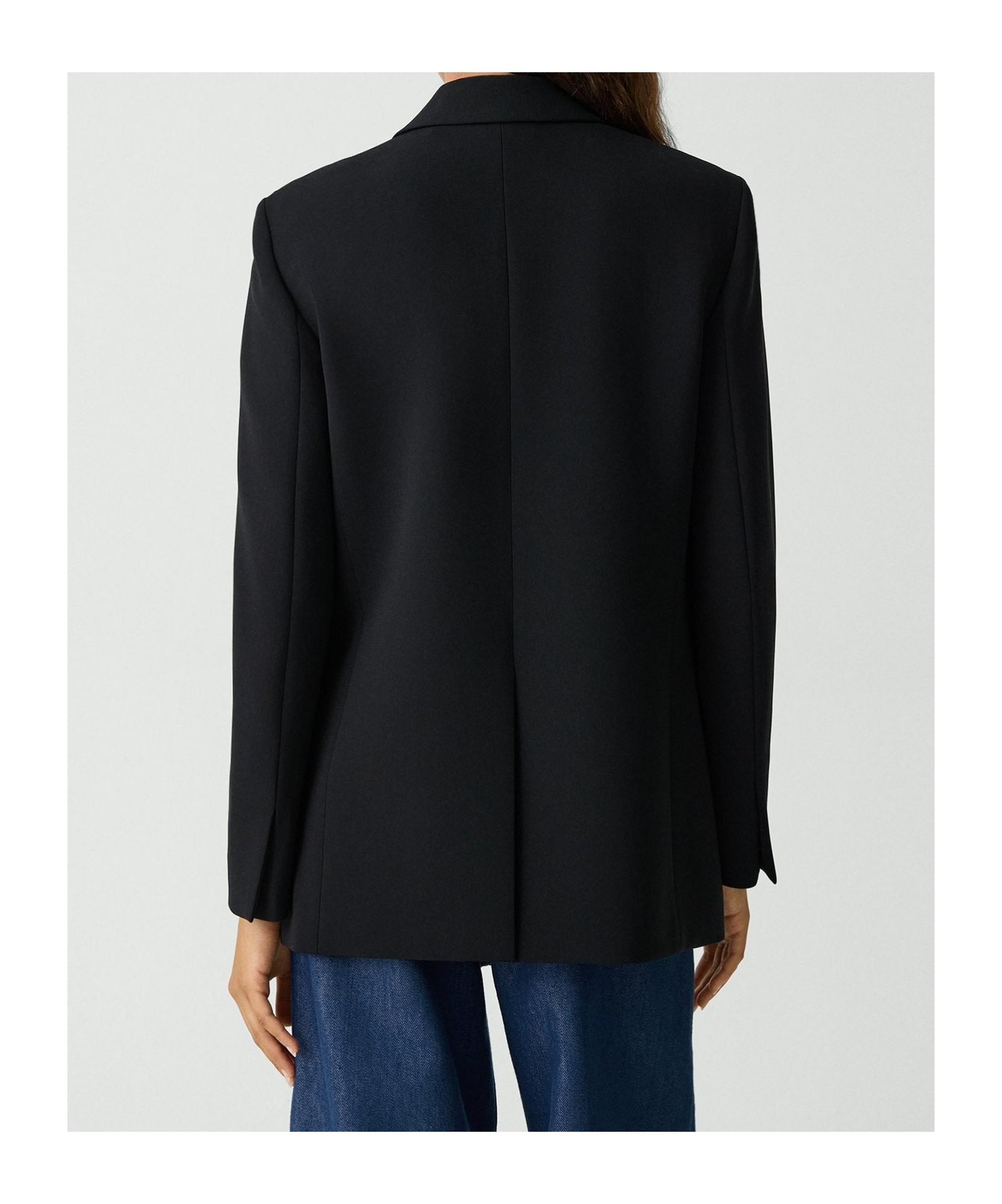Theory Double-breasted Blazer In Black