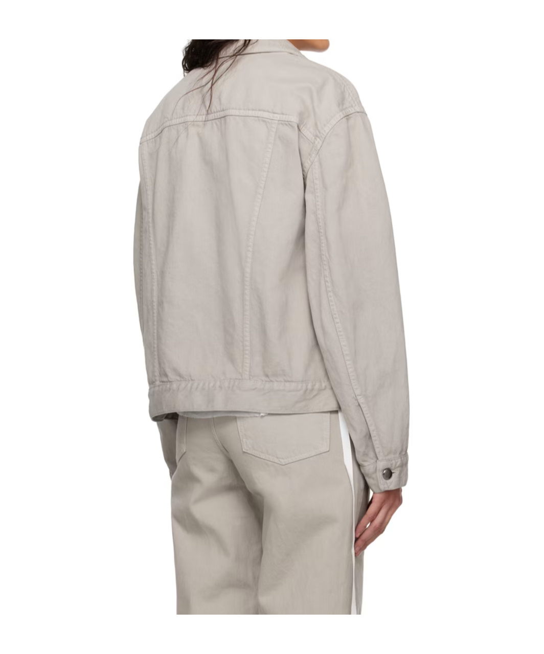Ann Demeulemeester Marthe Button Denim Coat In Gray