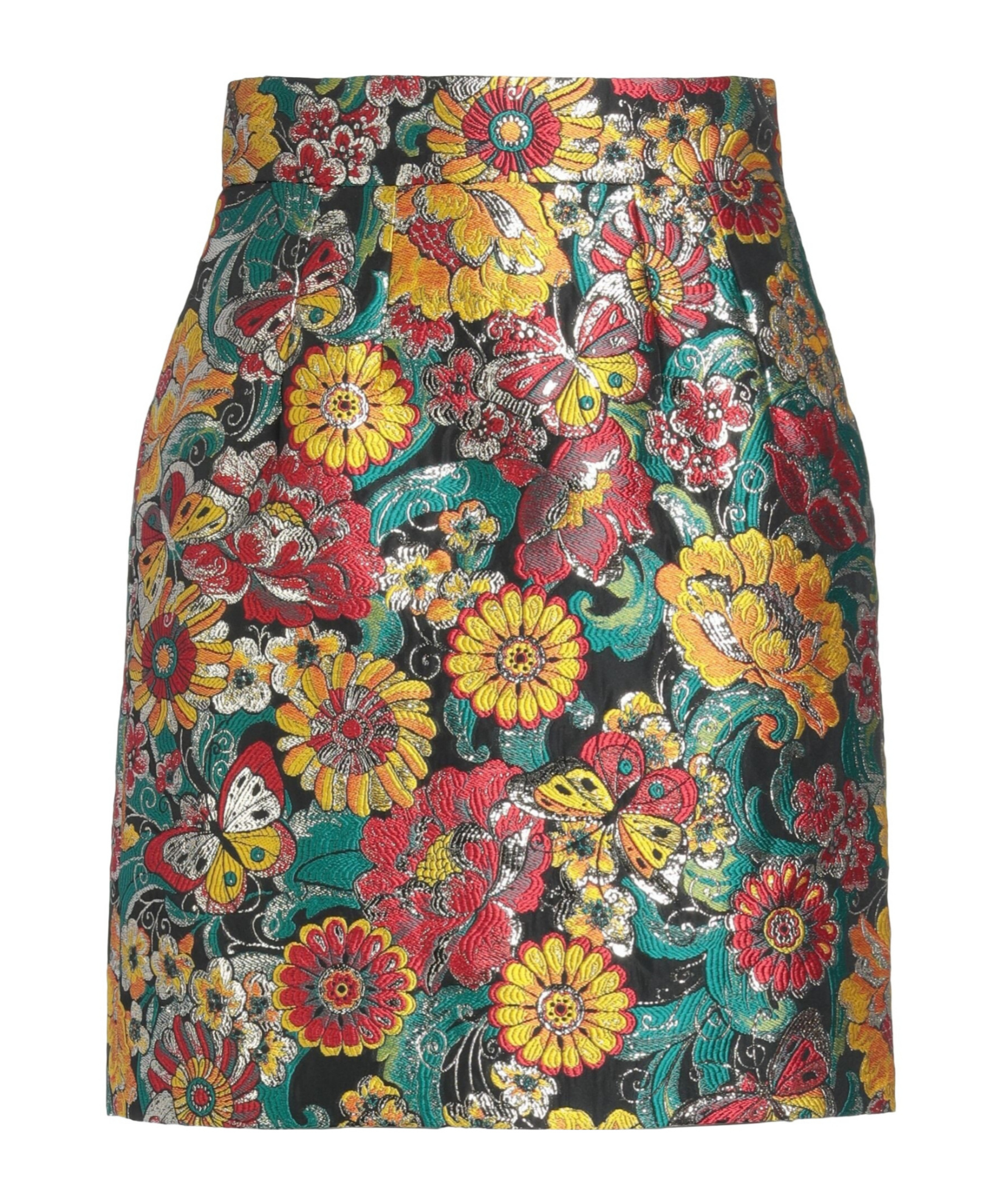 Dolce & Gabbana Floral Pencil Skirt In Dark Cyan