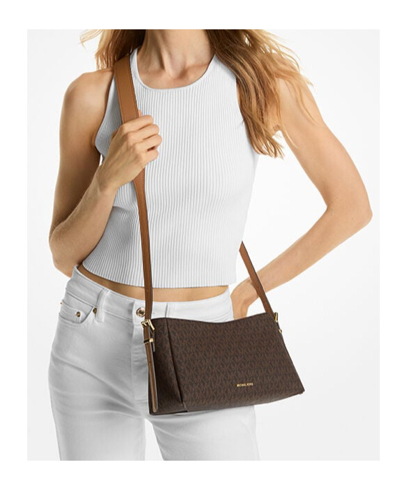 Michael Michael Kors Moore Medium Iconic Logo Crossbody Bag In Black