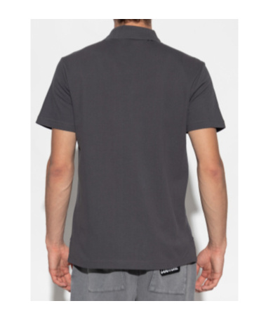 Versace Jeans Couture Logo Print Short-sleeved Polo Shirt In Gray