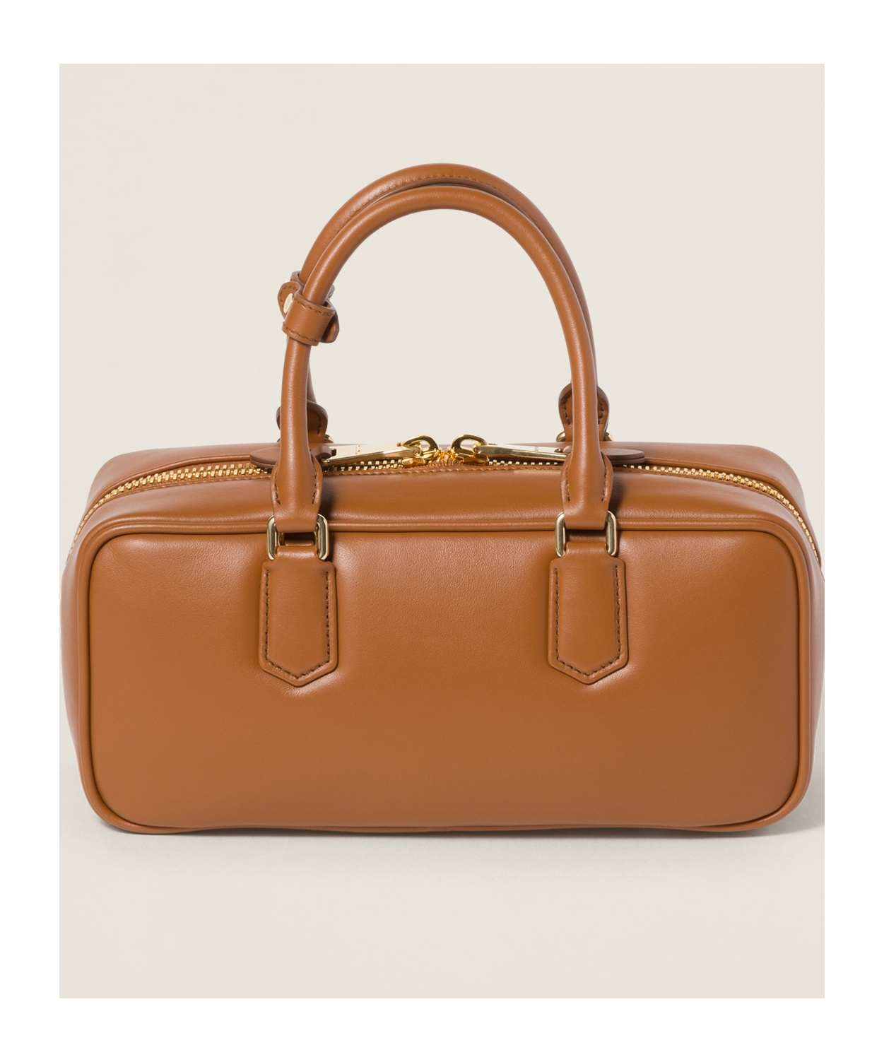 Miu Miu Arcadie Large Leather Top-handle Bag In Brown