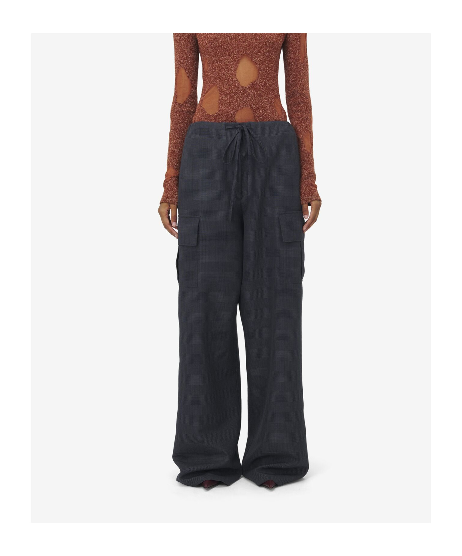 Alexander Mcqueen Prince Of Wales Cargo Trousers In Black