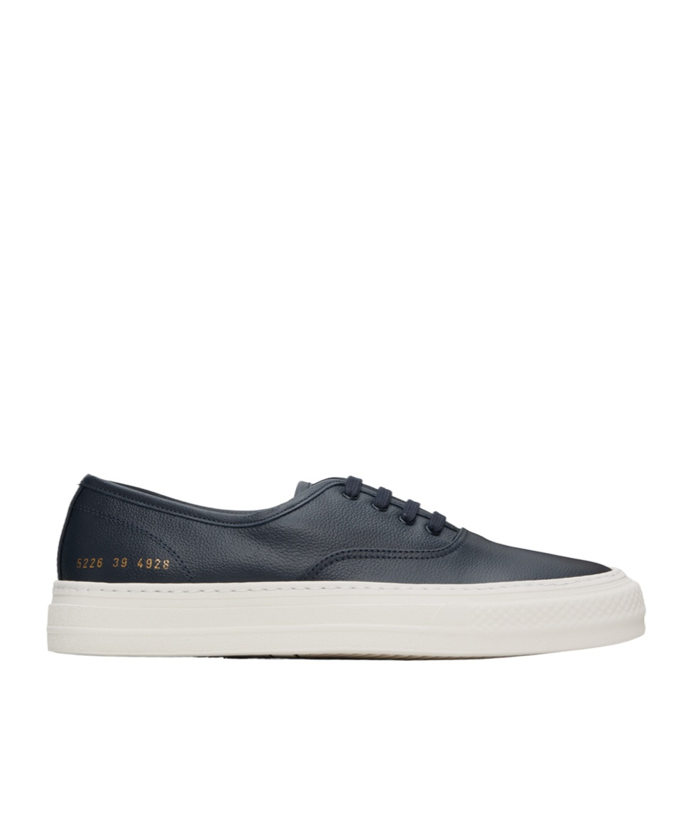 Common Projects Navy Four Hole Sneakers In White