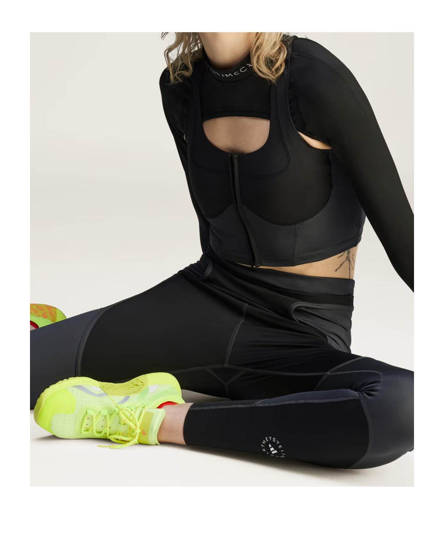 Shop Adidas By Stella Mccartney Colour-block Performance Leggings