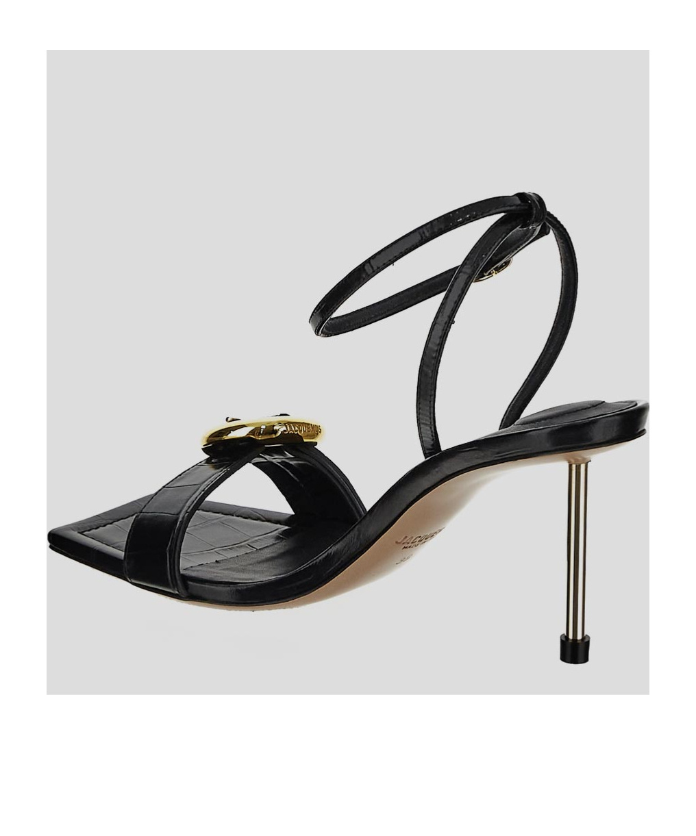 Jacquemus Les Sandales Regalo Circle Square Sling-backs In Black
