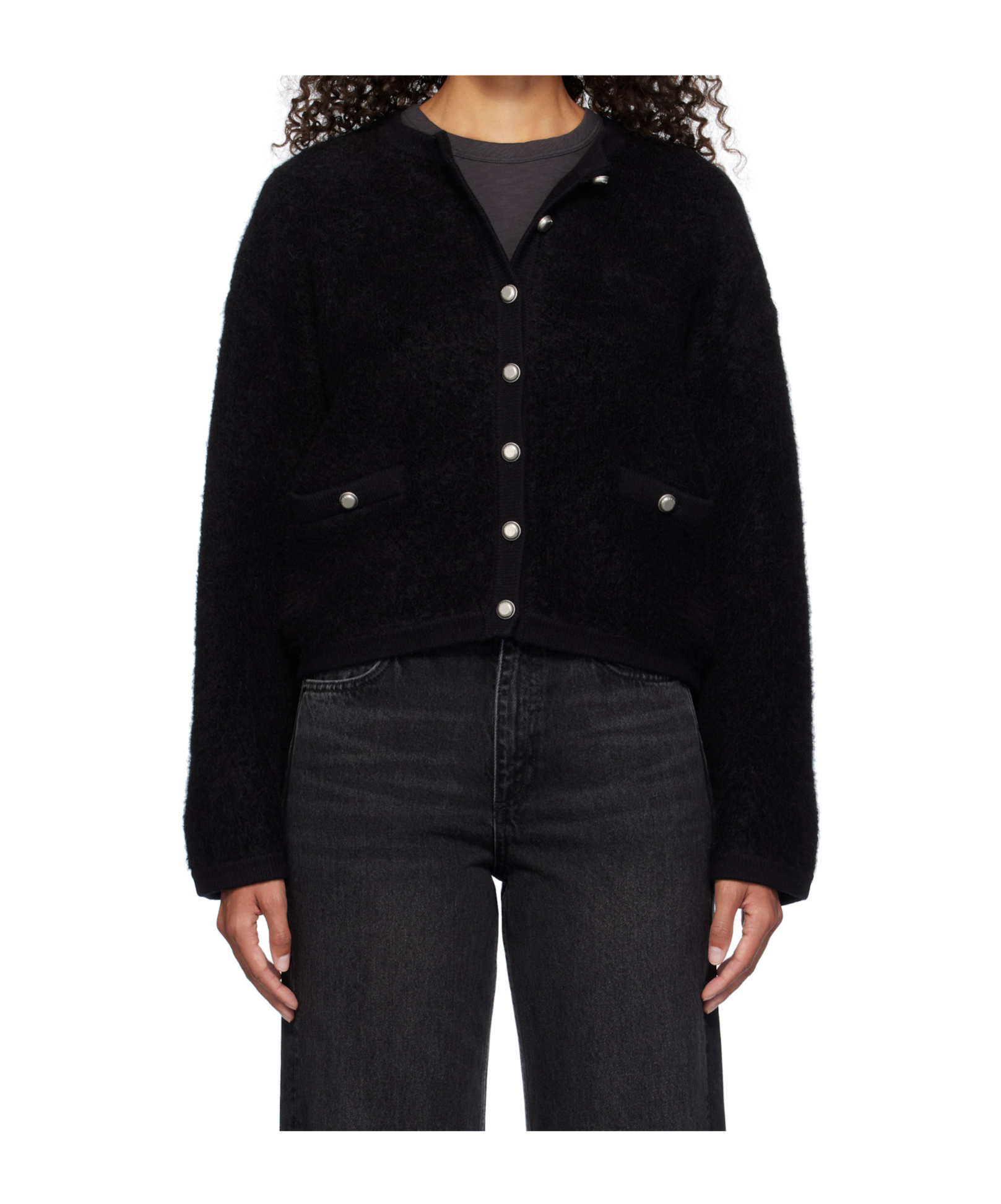 Rag & Bone Long-sleeved Cardigan In Black