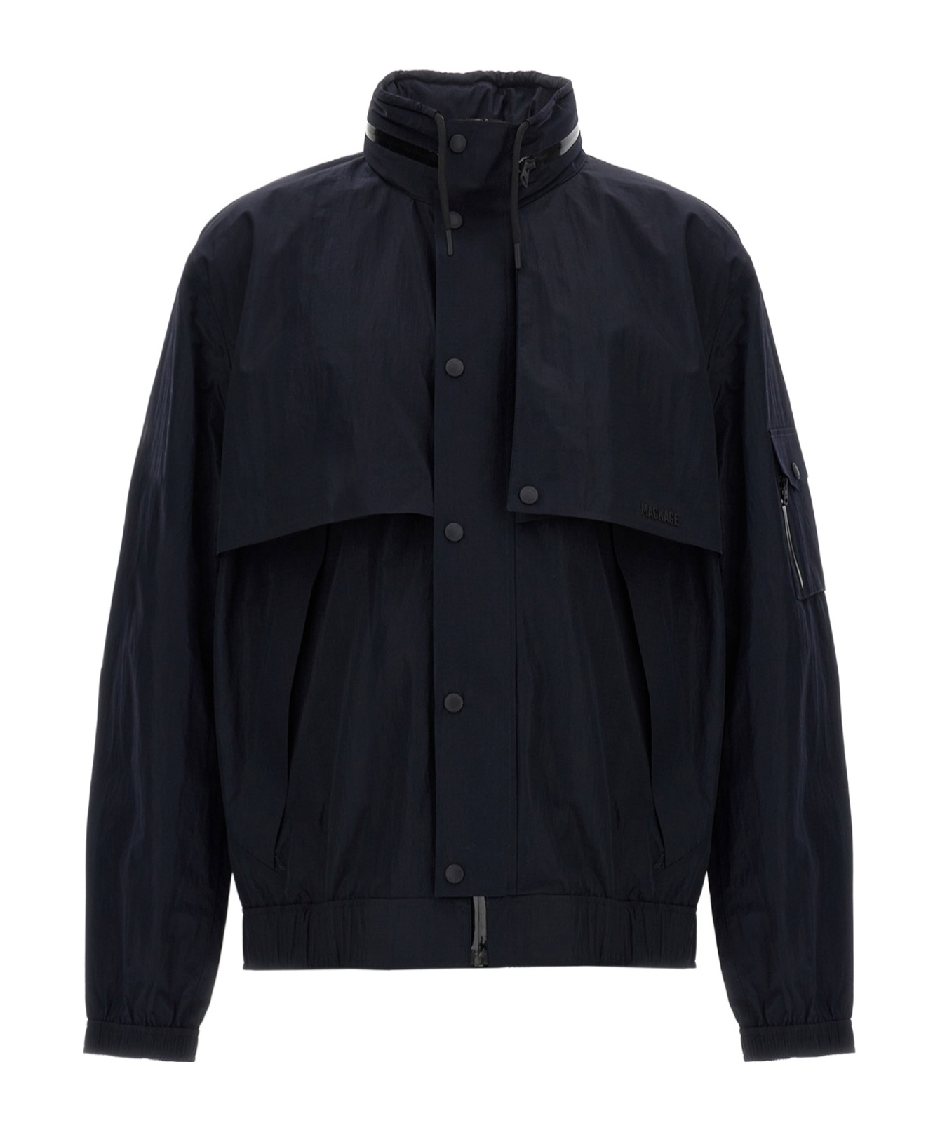 Mackage Midnight Blue Jacket With Detachable Overlay Panel In Black