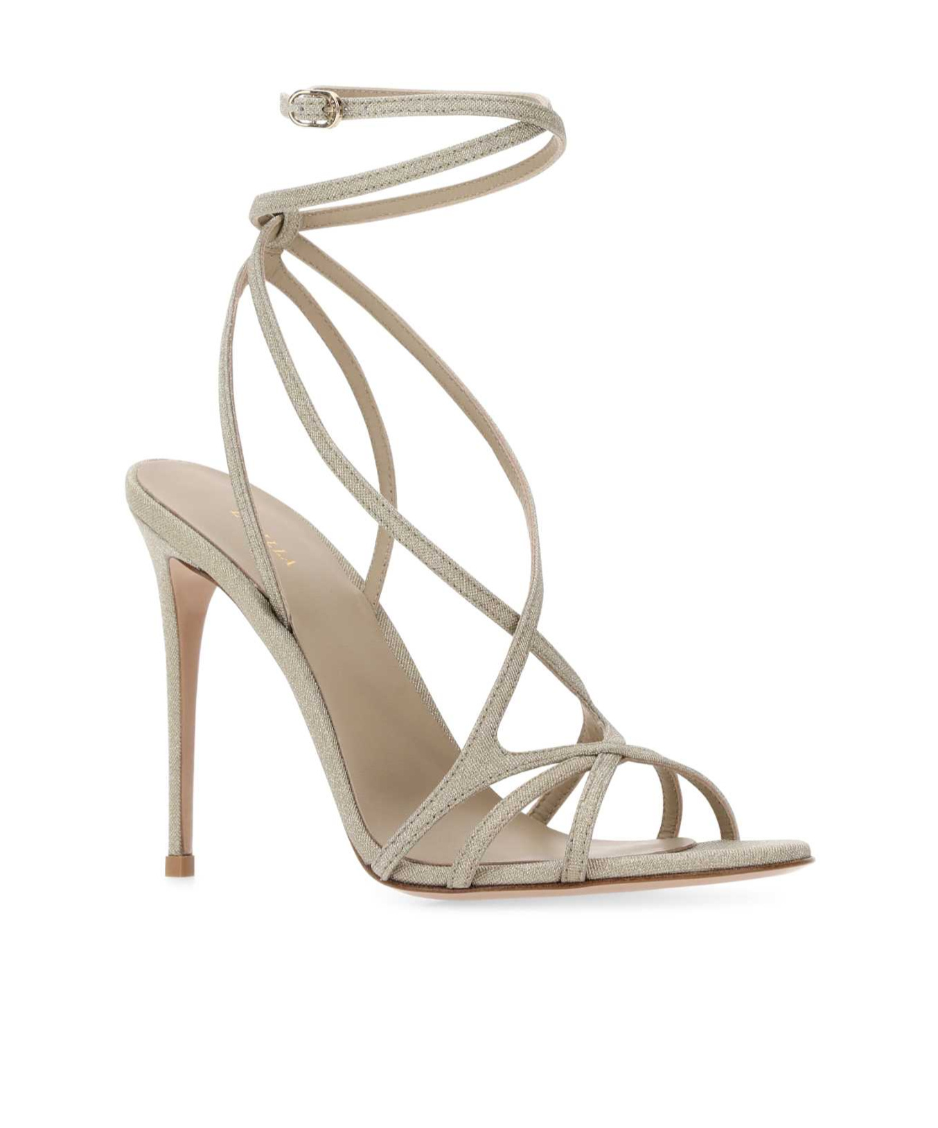 Le Silla Metallic Strap-wrap Sandals In Nude