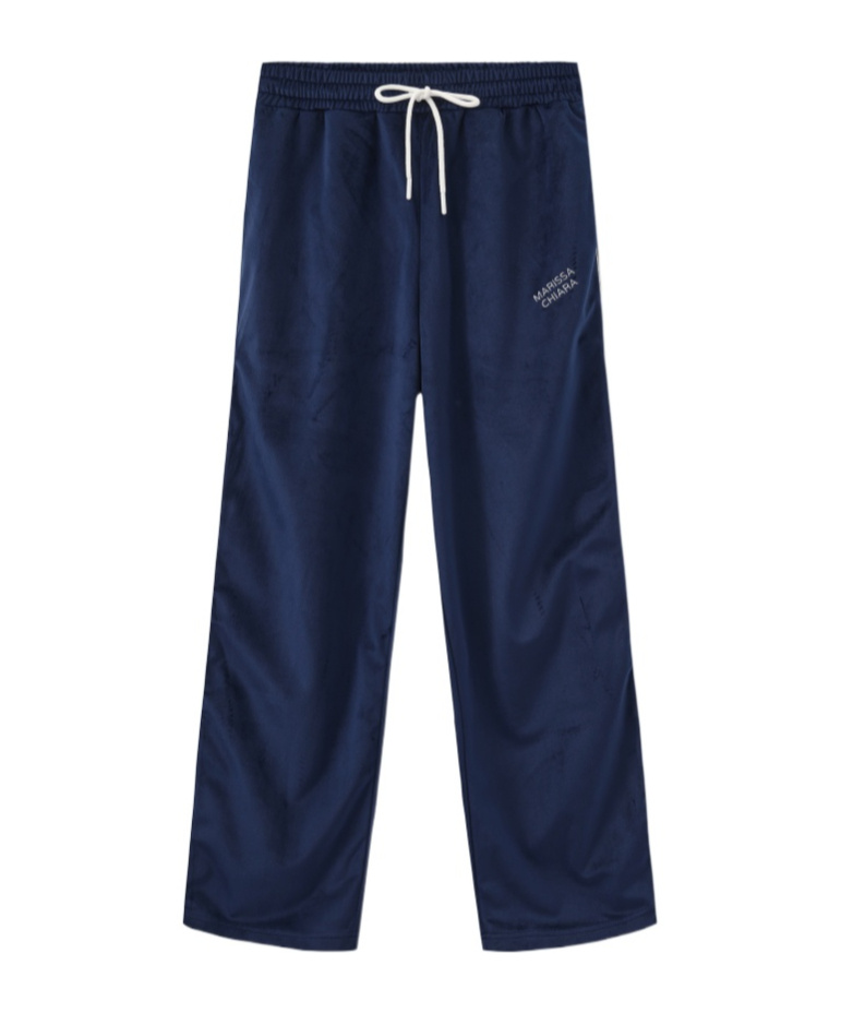 Marissa Chiara Elastic Waist Drawstring Sweatpants In Blue
