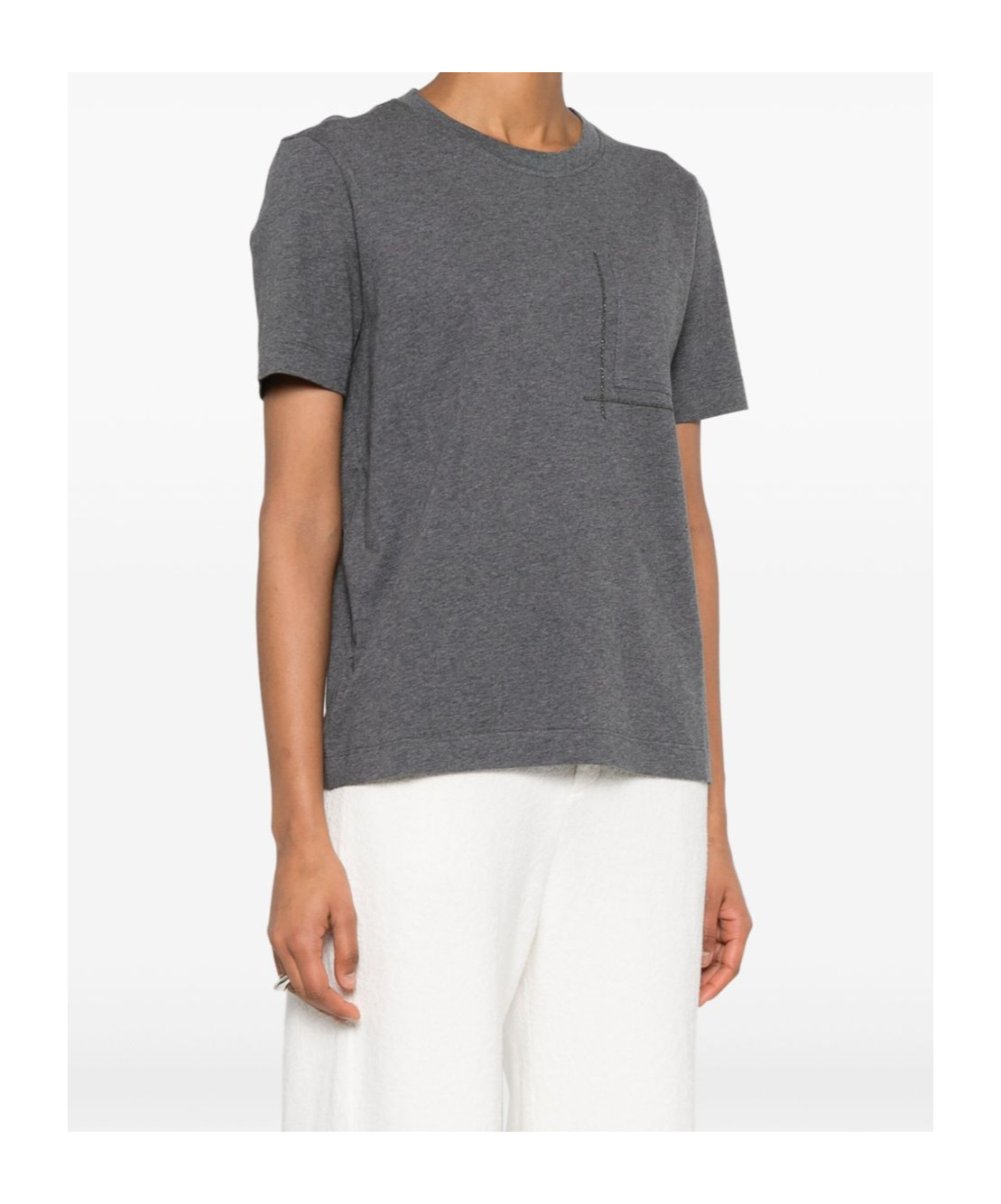 Brunello Cucinelli Open-necked Black Shirt In Gray