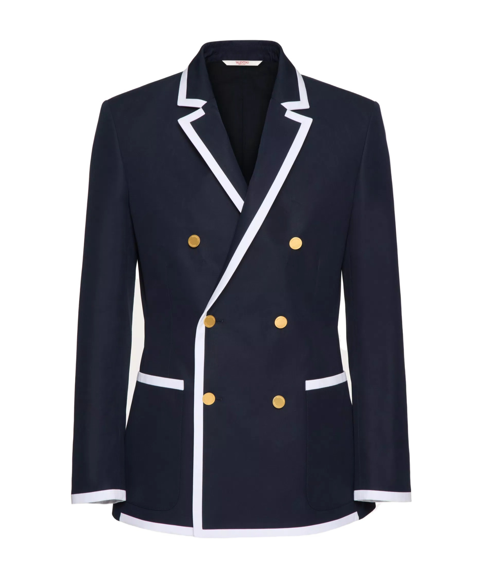 Valentino Double-breasted Blazer In Black